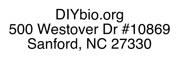DIYbio.org mailing address (image — contact us at contact@diybio.org if you need it in text form)